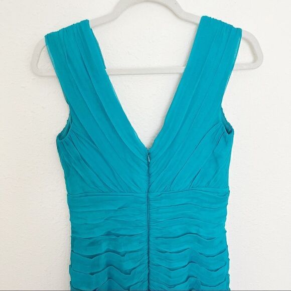 Tadashi Collection Teal Silk Multi Layer Dress - Picture 6 of 12